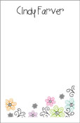 Queen Bee Personalized Note Pads - Curly Flowers (NP-H-67)
